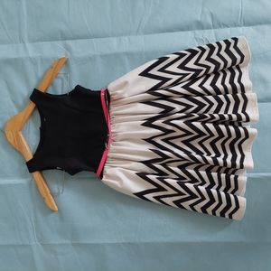 YoungLand's Black Top and Black and White Zig-Zag Bottom Dress|Size "6"